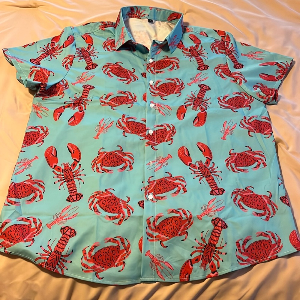 Mens Crab / Lobster button down shirt XL